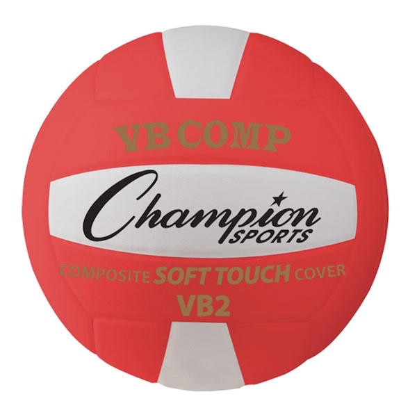Champion Sports 8.25 in. VB Pro Comp Series Volleyball, Red & White VB2RD - main
